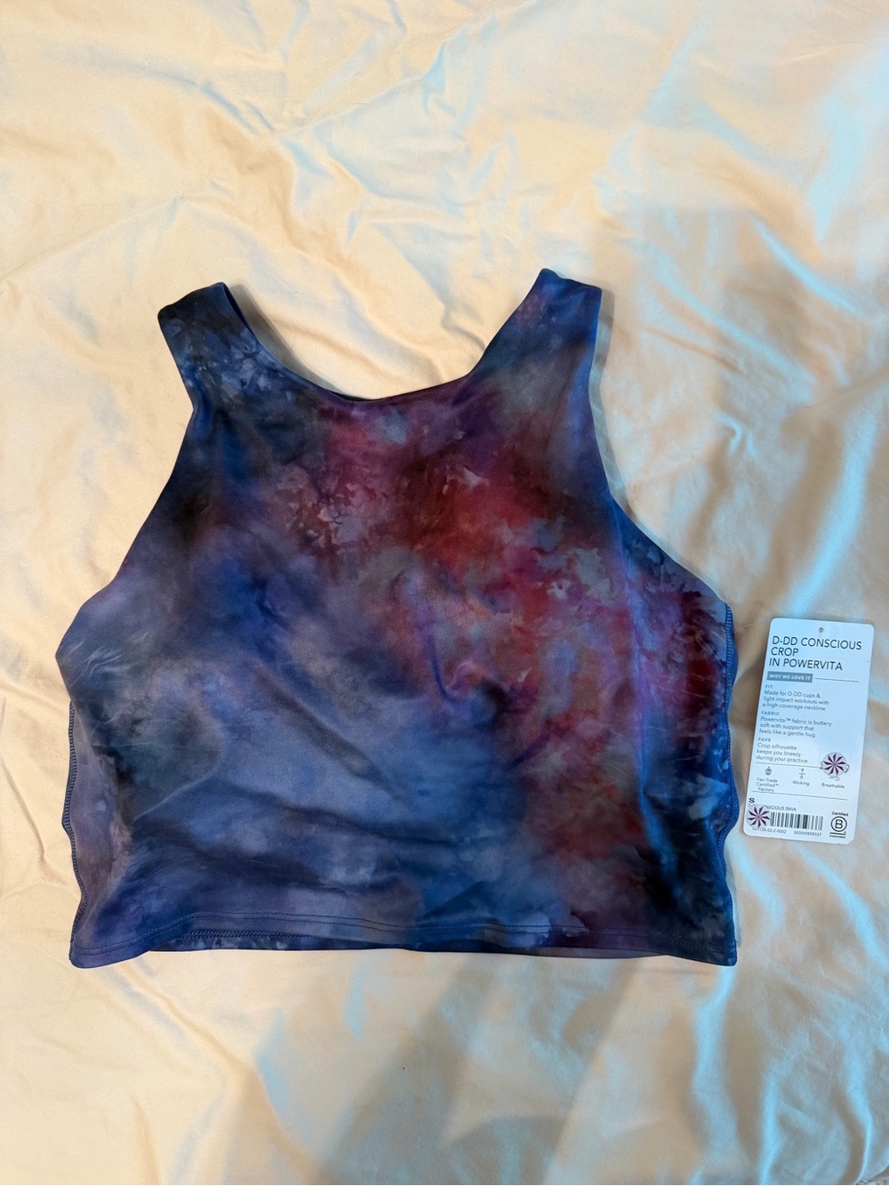 Athleta Conscious Crop tank top in Supernova tie-dye print - size Small - NWT